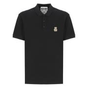 Zwarte Polo Shirt met Teddy Bear Logo Moschino , Black , Heren