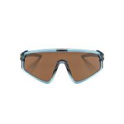 Blauwe Shield Zonnebril met Prizm Lenzen Oakley , Blue , Unisex