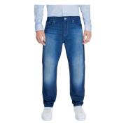 Heren Katoenmix Stretch Broek Armani Exchange , Blue , Heren