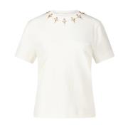 T-shirt met sierlijke details Marc Cain , White , Dames