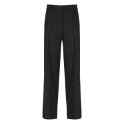 Zwarte Wol Kasjmier Broek met Messing Details Brunello Cucinelli , Bla...