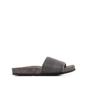 Versierde Leren Slippers Brunello Cucinelli , Gray , Dames