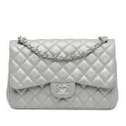 Pre-owned Leather chanel-bags Chanel Vintage , Gray , Dames