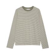 Gestreepte Longsleeve Tee - Olijf/Ivoor Anine Bing , Multicolor , Dame...