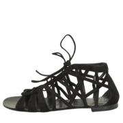 Pre-owned Suede sandals Giuseppe Zanotti Pre-owned , Black , Dames