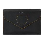 Pre-owned Leather clutches Salvatore Ferragamo Pre-owned , Black , Dam...