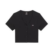 Emporia Cardigan Korte Mouw T-shirt Dickies , Black , Dames