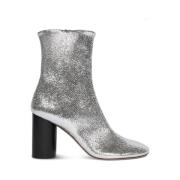 Zilver Metallic Leren Hoge Hak Laarzen Isabel Marant , Gray , Dames