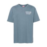 Blauw Katoen Jersey Logo Geborduurd T-shirt Kenzo , Blue , Heren