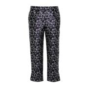 Blauwe Bloemen Jacquard Cropped Broek Kenzo , Blue , Dames