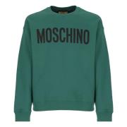 Groene Katoenen Sweatshirt met Print Moschino , Green , Heren