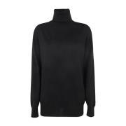 Merino High Neck Jumper Jil Sander , Black , Dames