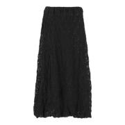 Zwarte Kant Katoenen Rok Elastisch Jil Sander , Black , Dames