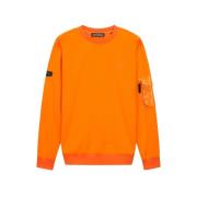 Stretch Katoenen Sweatshirt met Nylon Zak Duvetica , Orange , Heren