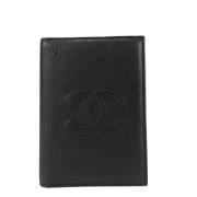 Pre-owned Leather wallets Chanel Vintage , Black , Dames