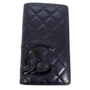 Pre-owned Leather wallets Chanel Vintage , Black , Dames