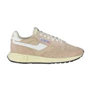 Leren en Nylon Sneakers Autry , Beige , Dames