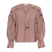 Penelope Blouse met V-Hals en Details Karen by Simonsen , Pink , Dames