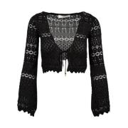 Zwarte Kant Cardigan voor Vrouwen Akep , Black , Dames