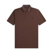 Klassiek Poloshirt met Dubbele Streep Fred Perry , Brown , Heren