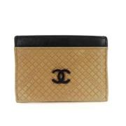 Pre-owned Leather wallets Chanel Vintage , Beige , Dames