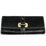 Pre-owned Leather wallets Louis Vuitton Vintage , Black , Dames