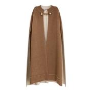 Wollen cape met metalen details Stella McCartney , Brown , Dames