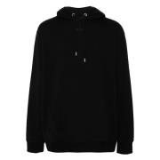 Zwarte hoodie met patch Lanvin , Black , Heren