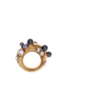 Parel Strass Metaalring Dries Van Noten , Yellow , Dames