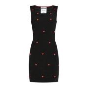 Jurk met logo Moschino , Black , Dames