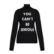 Trui met geborduurde inscriptie Moschino , Black , Dames