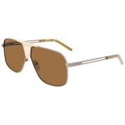 Bruine Metalen Zonnebril Sf292S-27 Salvatore Ferragamo , Brown , Heren