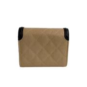 Pre-owned Leather wallets Chanel Vintage , Beige , Dames