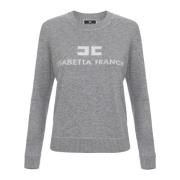 Kasjmiermix Crew-Neck Sweater Elisabetta Franchi , Gray , Dames