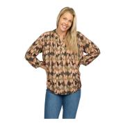 Lui.Ea24 Melon Blouse met V-Hals 2-Biz , Multicolor , Dames