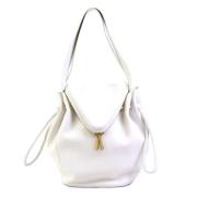 Pre-owned Leather shoulder-bags Bottega Veneta Vintage , White , Dames