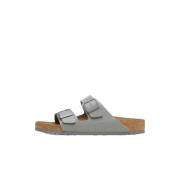 Arizona Saffiano Leren Sandalen Birkenstock , Gray , Heren