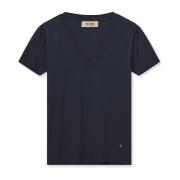 V-Hals Tee Top in Navy MOS Mosh , Black , Dames