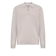 Gebreide Tech Polo Shirt van Merinowol Boggi Milano , Beige , Heren