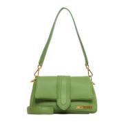 Groene Leren Schoudertas met Handvat Jacquemus , Green , Dames