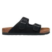 Heren Zwarte Nubuck Slide Sandalen met Dikke Banden Er00115496 Estro ,...