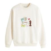 Geborduurde Slogan Sweater Drole de Monsieur , Beige , Heren