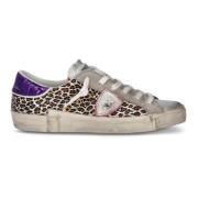 Glam-Chic Animal-Print Sneakers Vrouwen Philippe Model , Multicolor , ...