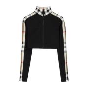 Zwarte Check Stretch Overhemden Burberry , Black , Dames