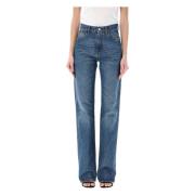 Blauwe Straight Leg Denim Jeans Coperni , Blue , Dames