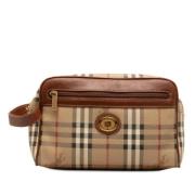 Pre-owned Fabric clutches Burberry Vintage , Brown , Dames