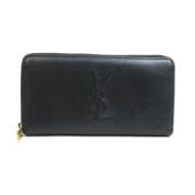 Pre-owned Leather wallets Yves Saint Laurent Vintage , Black , Dames