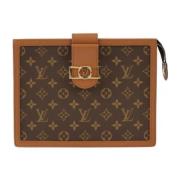 Pre-owned Leather clutches Louis Vuitton Vintage , Brown , Dames