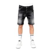 Zwarte Distressed Denim Shorts My Brand , Black , Heren