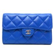 Pre-owned Leather wallets Chanel Vintage , Blue , Dames